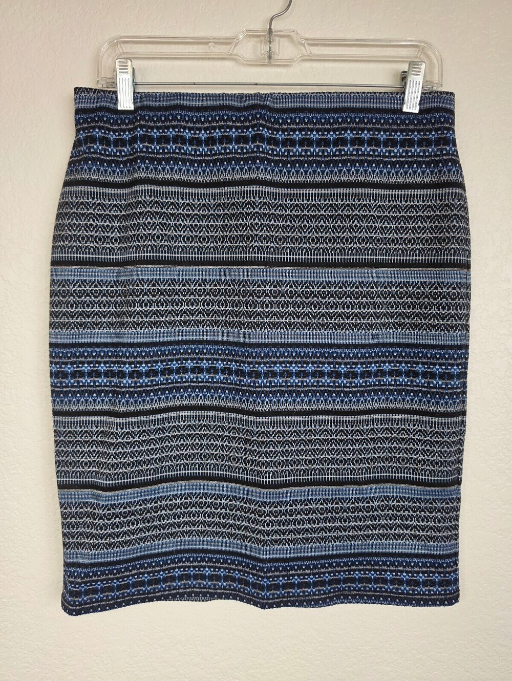 Medium Roz & Ali Blue Black Boho Mini Stretchy Skirt